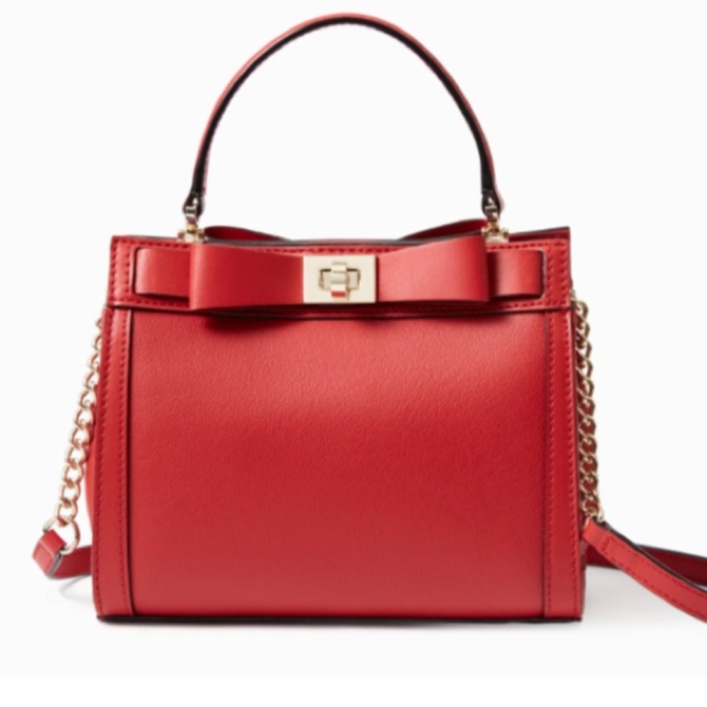 Authentic Kate Spade leather small kisslock 2 compartments Crosby /satchel - Picture 6 of 16